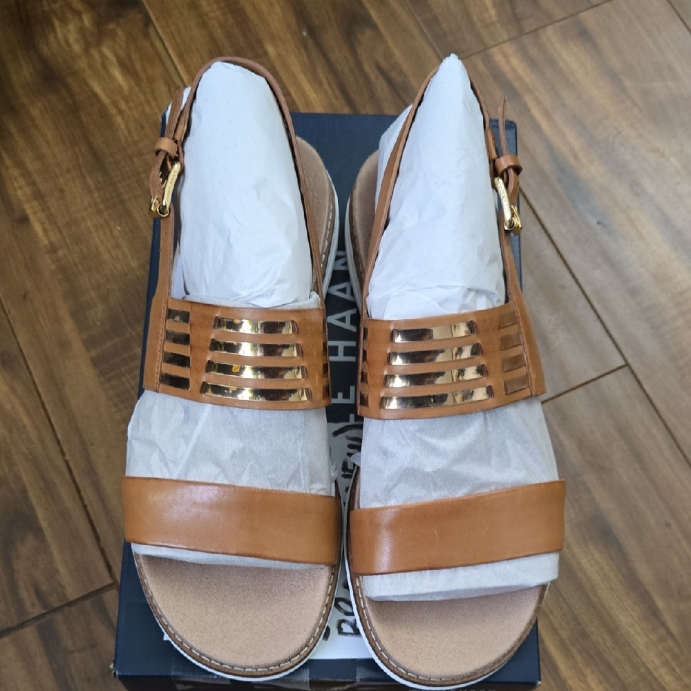 Cole Haan Women's Brown and Gold Sandals